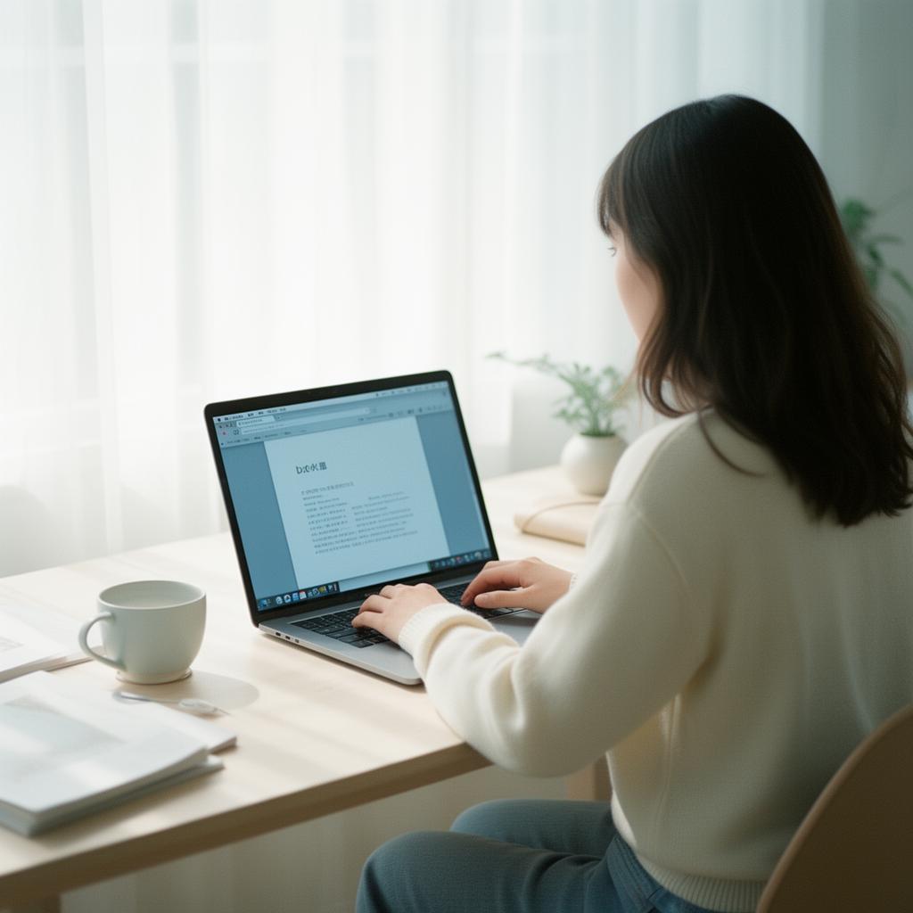 A creator working calmly from a sunlit home studio